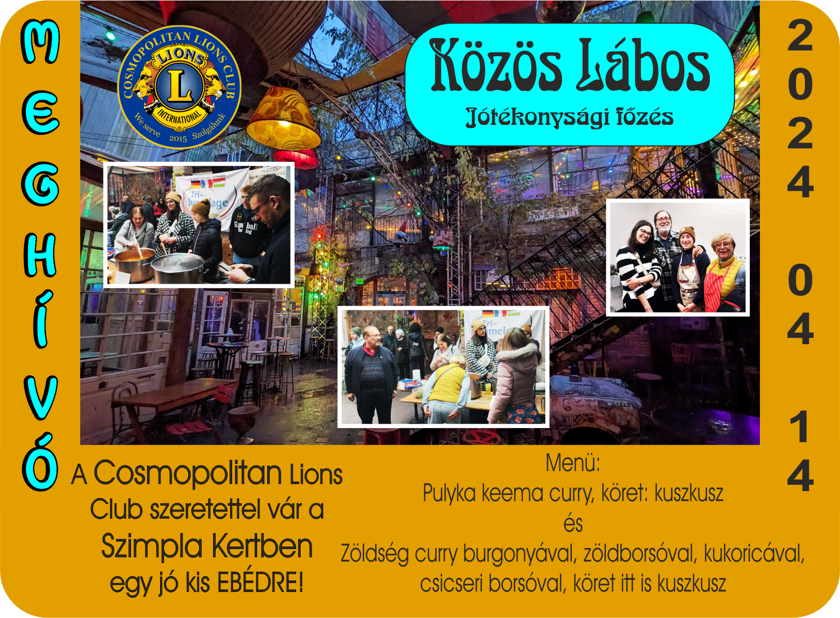 Meghívó - Közös Lábos Jótékonysági Főzés